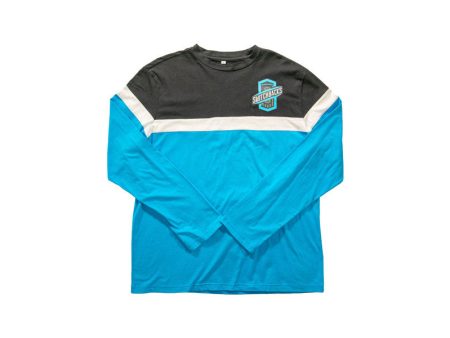 Long Sleeve Tee Cyan 3 Tone Online Hot Sale