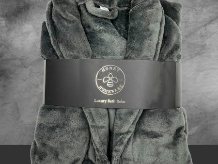 Honey Homeware Luxury Grey Bathrobe For Discount