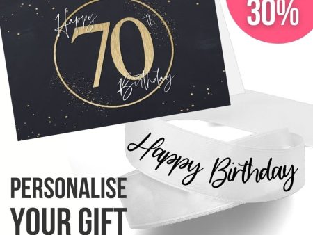 70th Birthday Card + Ribbon Bundle Online Hot Sale