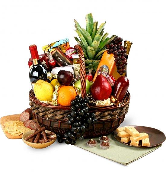 Executive Wine, Fruit & Gourmet Bulgarian Gift Basket Hot on Sale