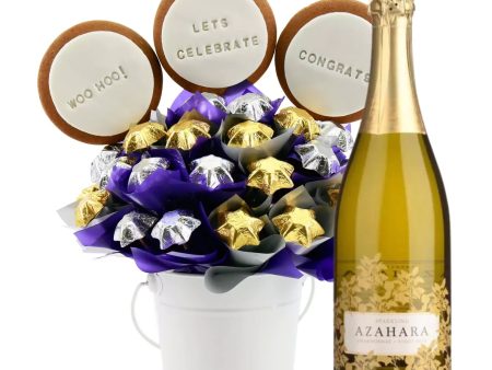 Celebrations Cookie & Chardonnay Bouquet For Cheap