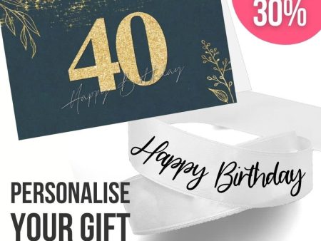 40th Birthday Card + Ribbon Bundle Online Sale