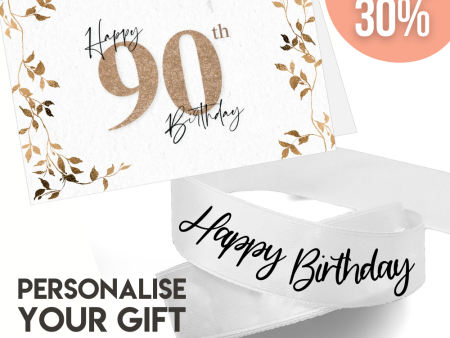 Birthday Bouquet Ribbon + 90th B Day Card Bundle on Sale