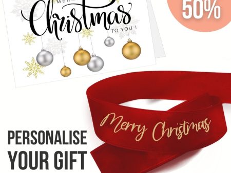 Merry Christmas Ribbon + Christmas Card Bundle For Sale