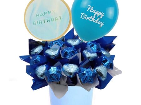 Happy Birthday Blue Chocolate Bouquet Fashion