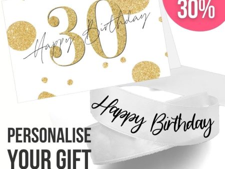 30th Birthday Card + Ribbon Bundle Sale