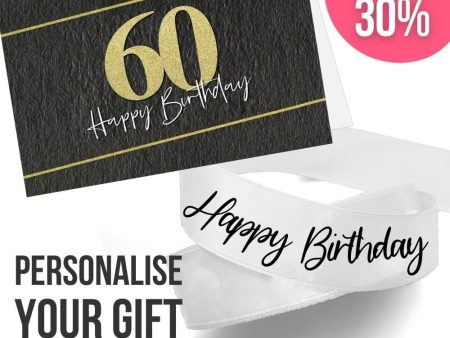 60th Birthday Card + Ribbon Bundle Online now