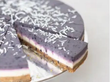 RAW PASSION BLUEBERRY & LEMON VEGAN CHEESECAKE (SLICED) - (2 DAYS NOTICE REQUIRED) For Discount