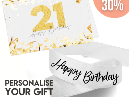 Birthday Bouquet Ribbon + 21st B Day Card Bundle Discount