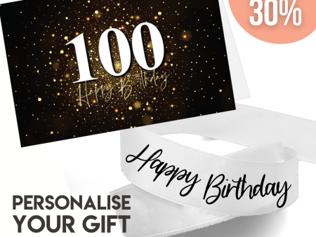 Birthday Bouquet Ribbon + 100th B Day Card Bundle Supply