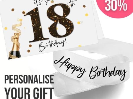 18th Birthday Card + Ribbon Bundle Online Sale