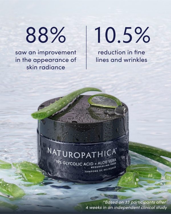 10% Glycolic Acid + Aloe Vera Resurfacing Pads by Naturopathica Online Sale