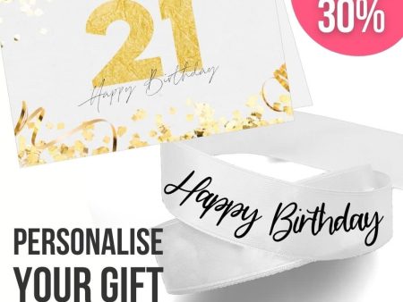 21st Birthday Card + Ribbon Bundle For Cheap