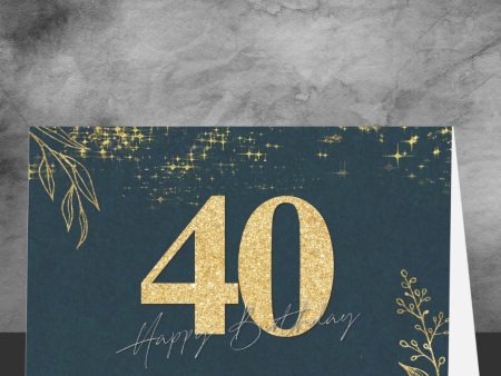 40th Birthday Greeting Card For Discount