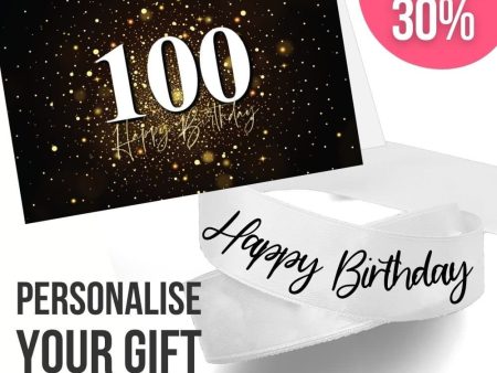 100th Birthday Card + Ribbon Bundle For Sale