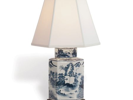 Chinoiserie Tea Caddy Lamp, Blue Supply