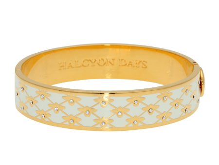 Bee Sparkle Trellis Enamel Bangle, Cream on Sale