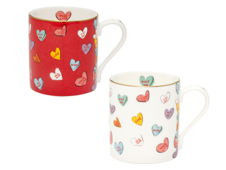 Only You  Hearts Mugs, Set of 2 Online now