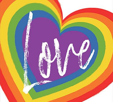 PAV483 - Rainbow Love Heart - 12x18 Cheap